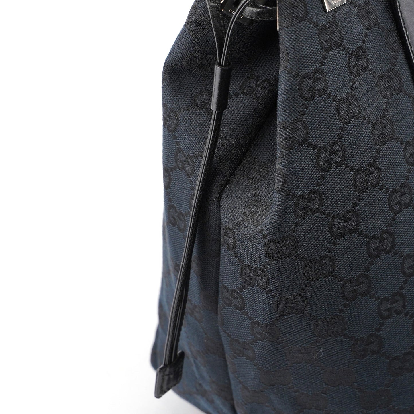 019 0498 Black GG Drawstring Tote Bag