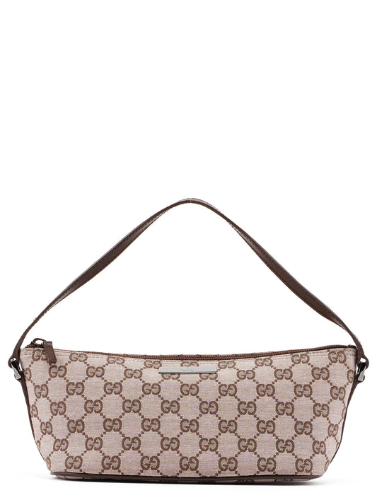 039 1103 Beige Brown GG Boat Pochette