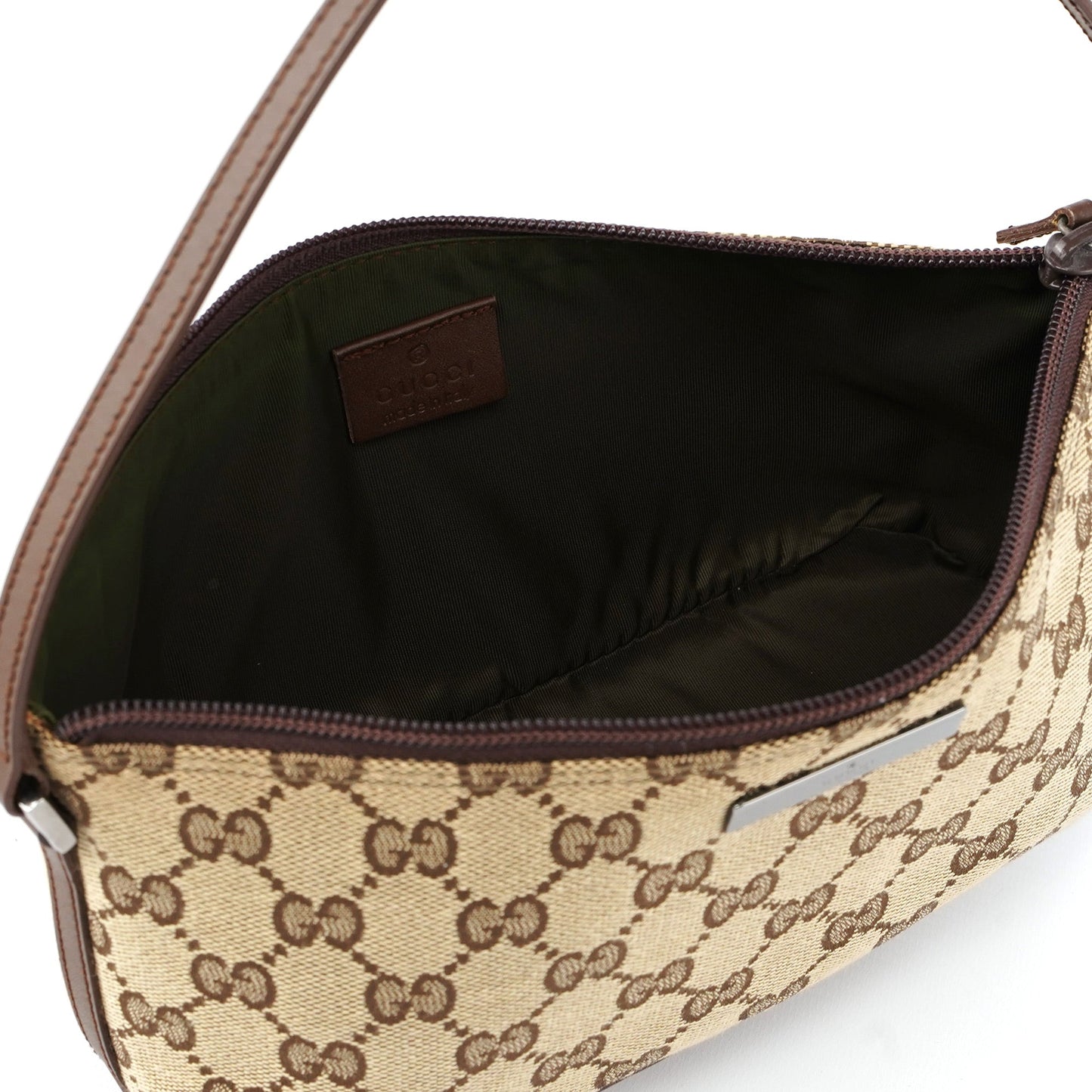 039 1103 Beige Brown GG Boat Pochette