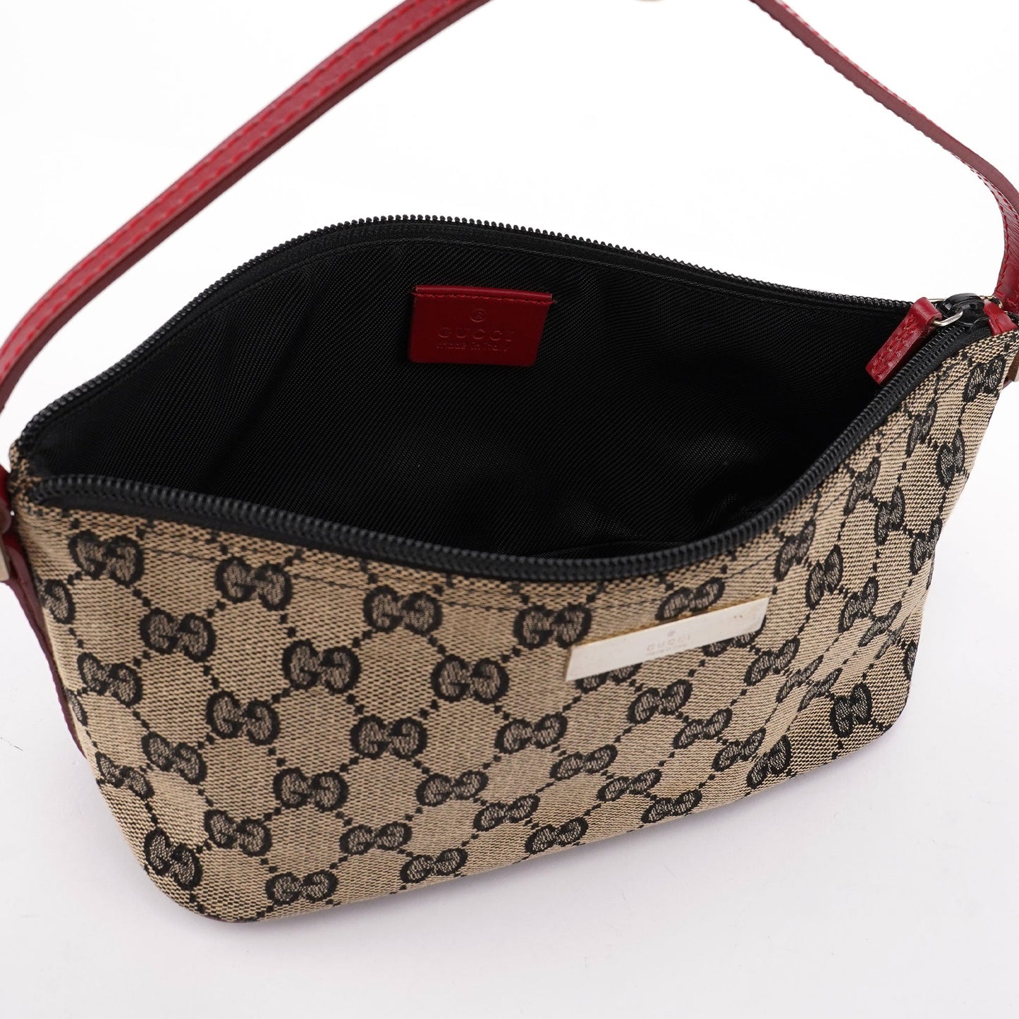 039 1103 Beige Red GG Boat Pochette