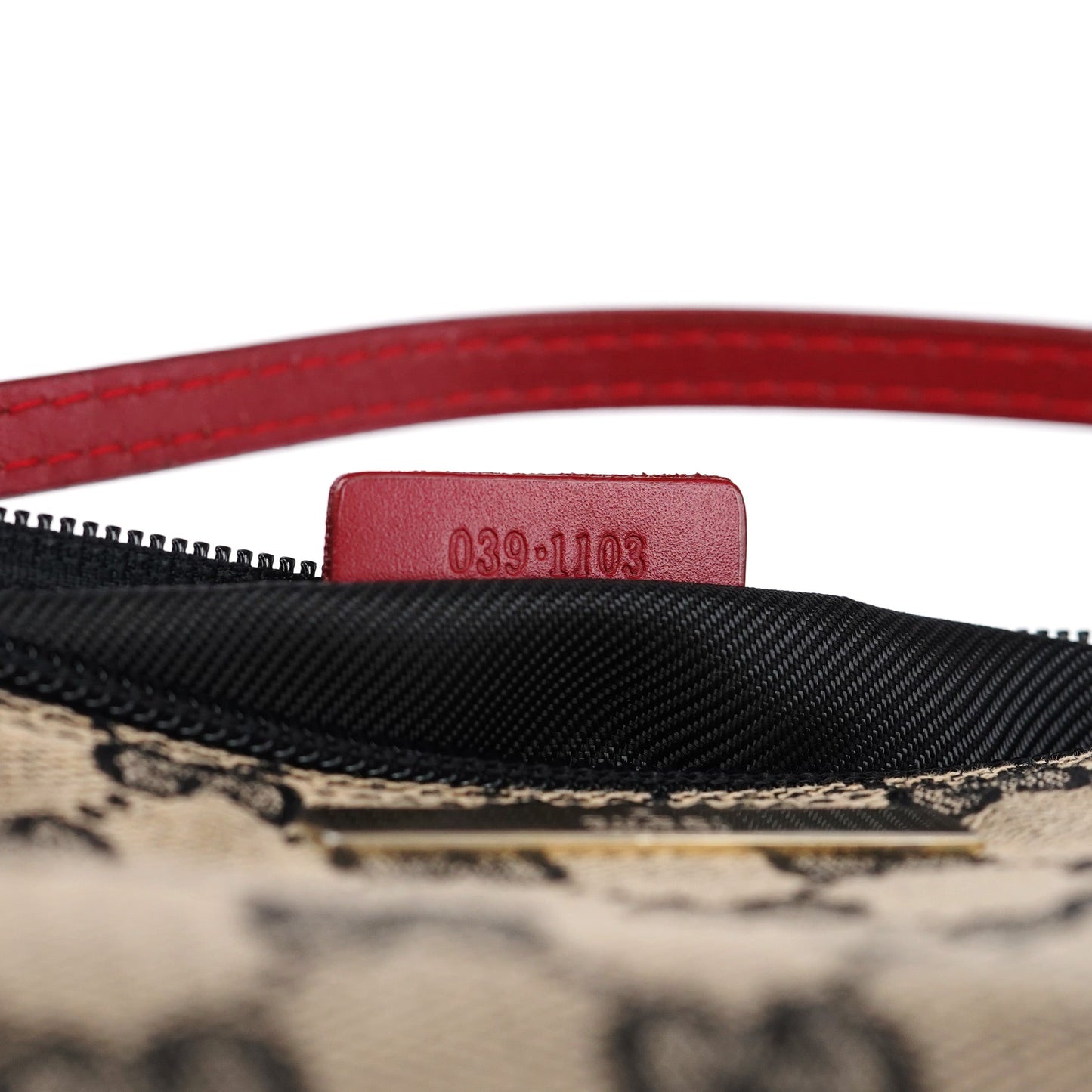 039 1103 Beige Red GG Boat Pochette