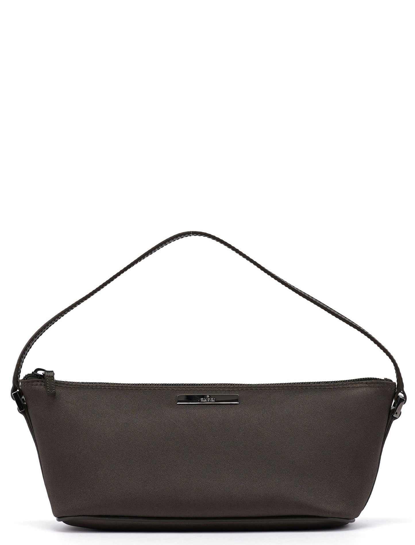 039 1103 Olive Satin Boat Pochette