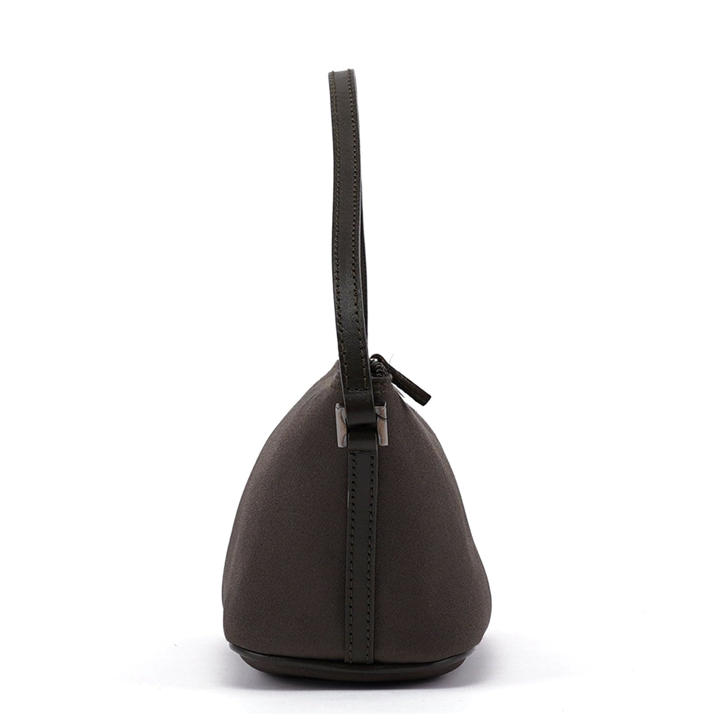 039 1103 Olive Satin Boat Pochette