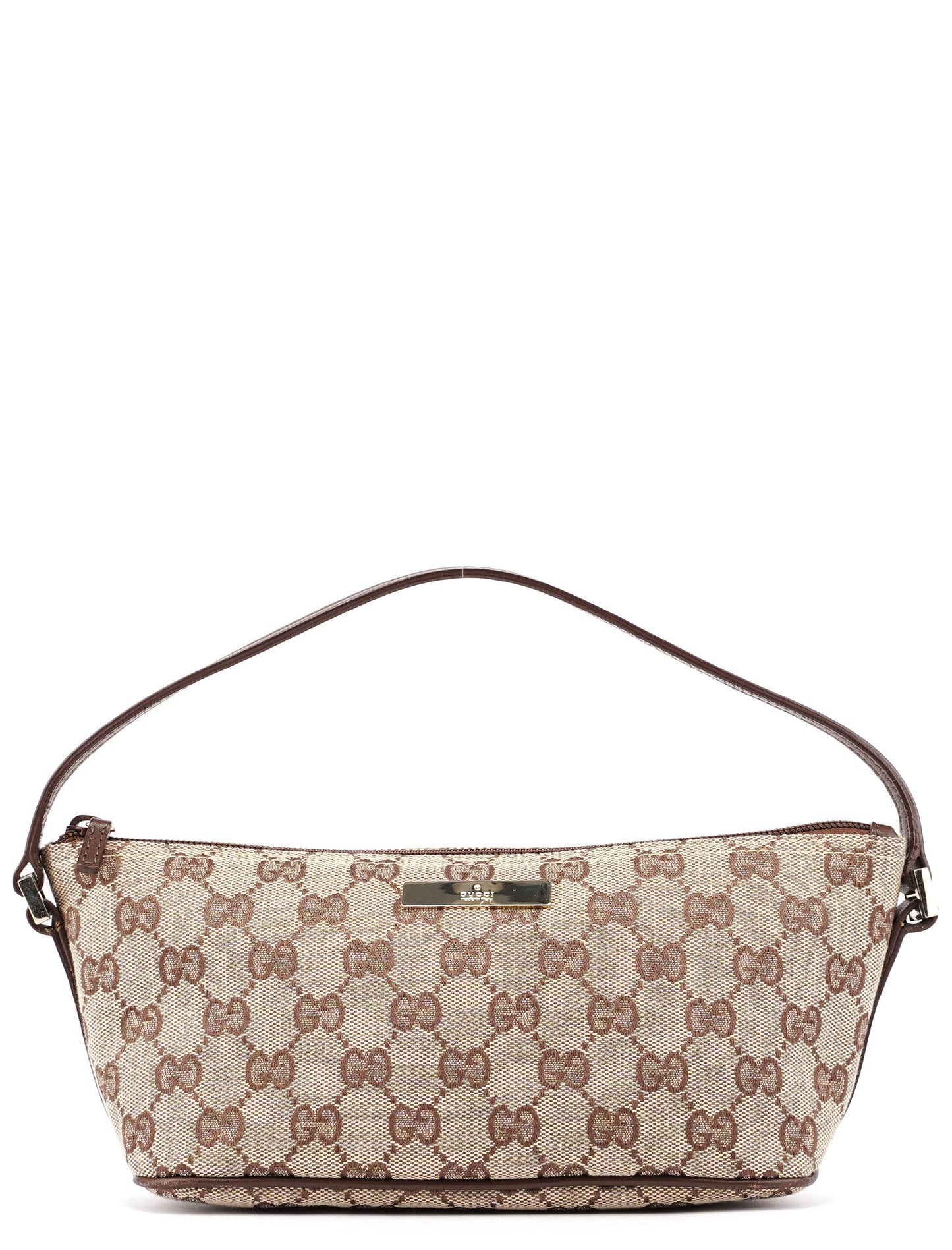 0391103 Beige Brown GG Boat Pochette