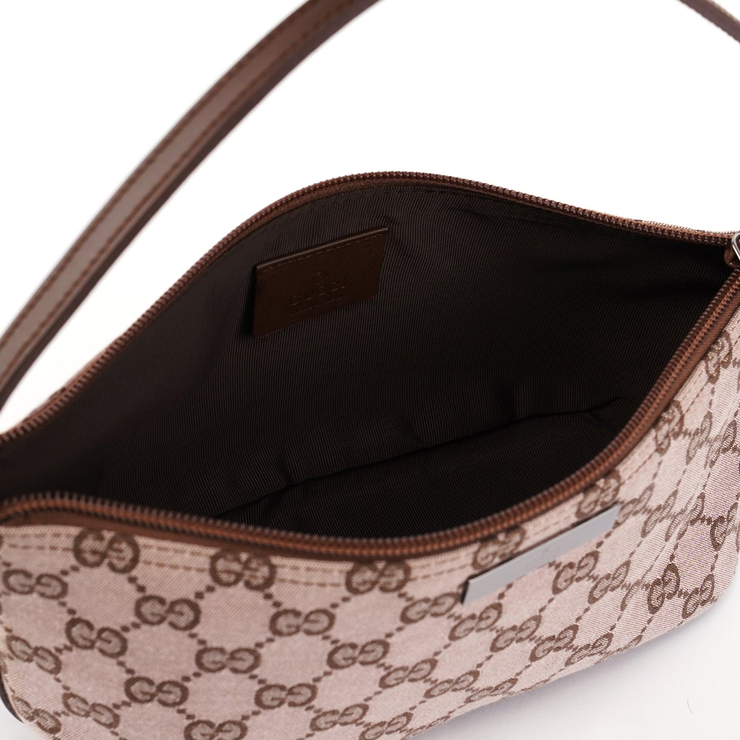 0391103 Beige Brown GG Boat Pochette