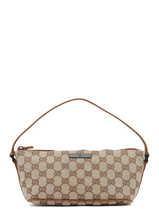 07198 Beige Brown GG Boat Pochette