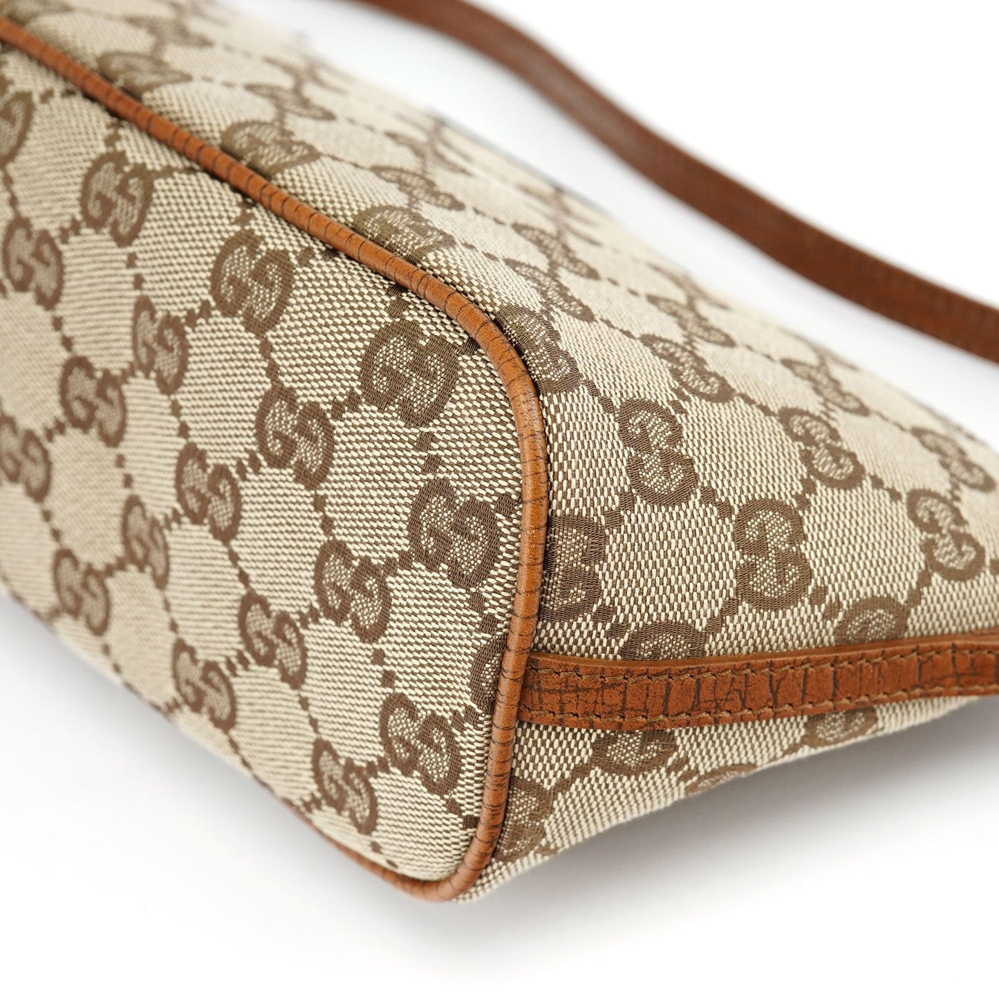 07198 Beige Brown GG Boat Pochette