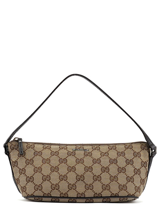 07198 Beige Brown GG Boat Pochette