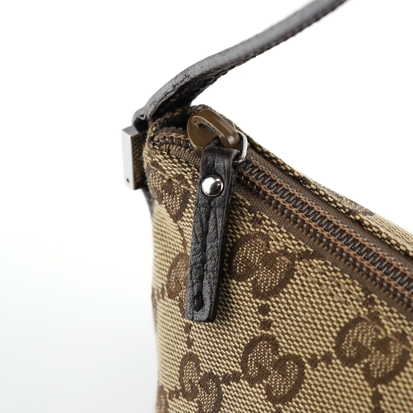 07198 Beige Brown GG Boat Pochette