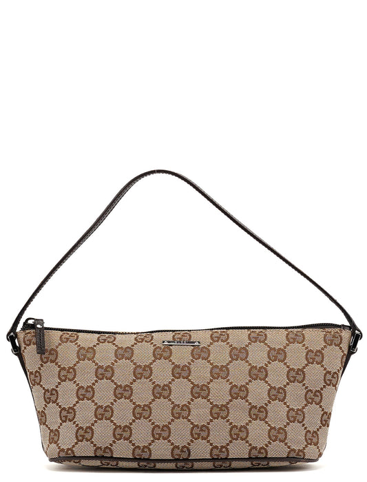 07198 Beige Brown GG Boat Pochette