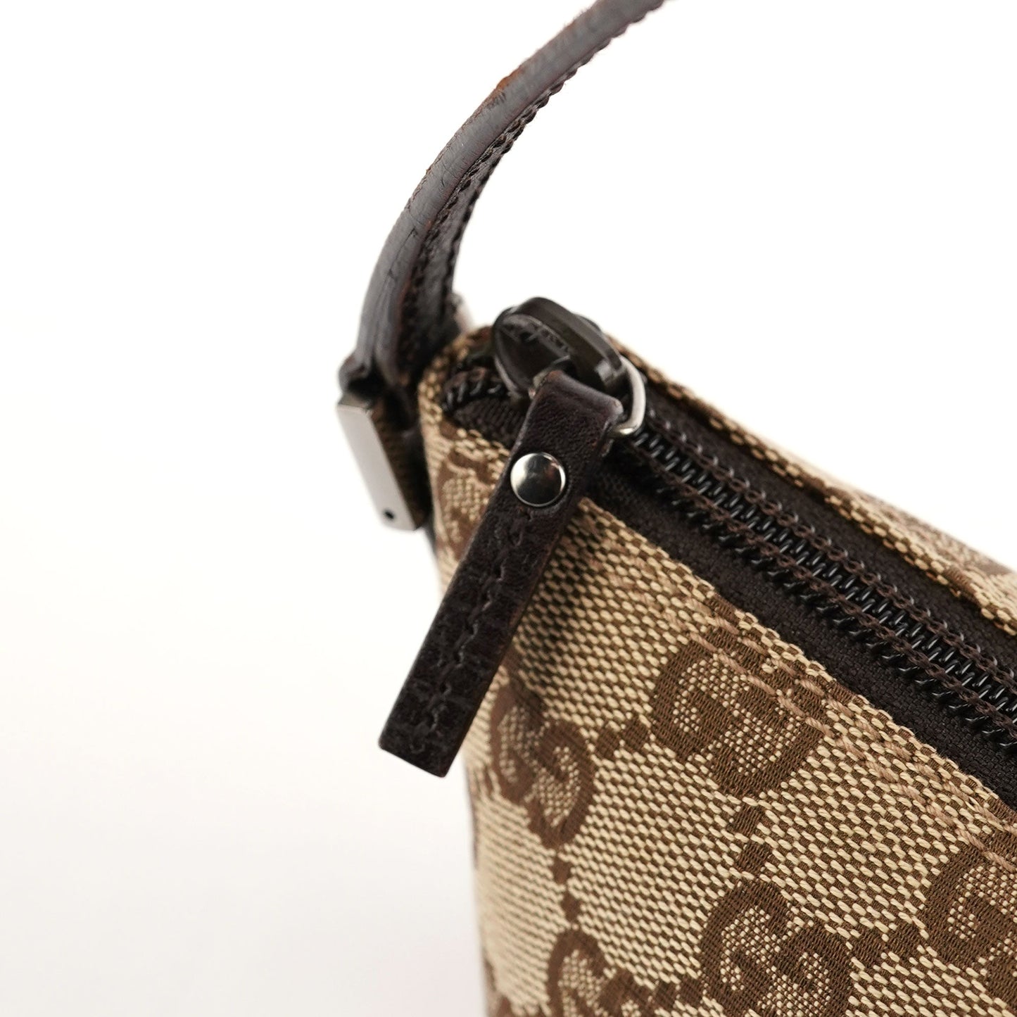 07198 Beige Brown GG Boat Pochette