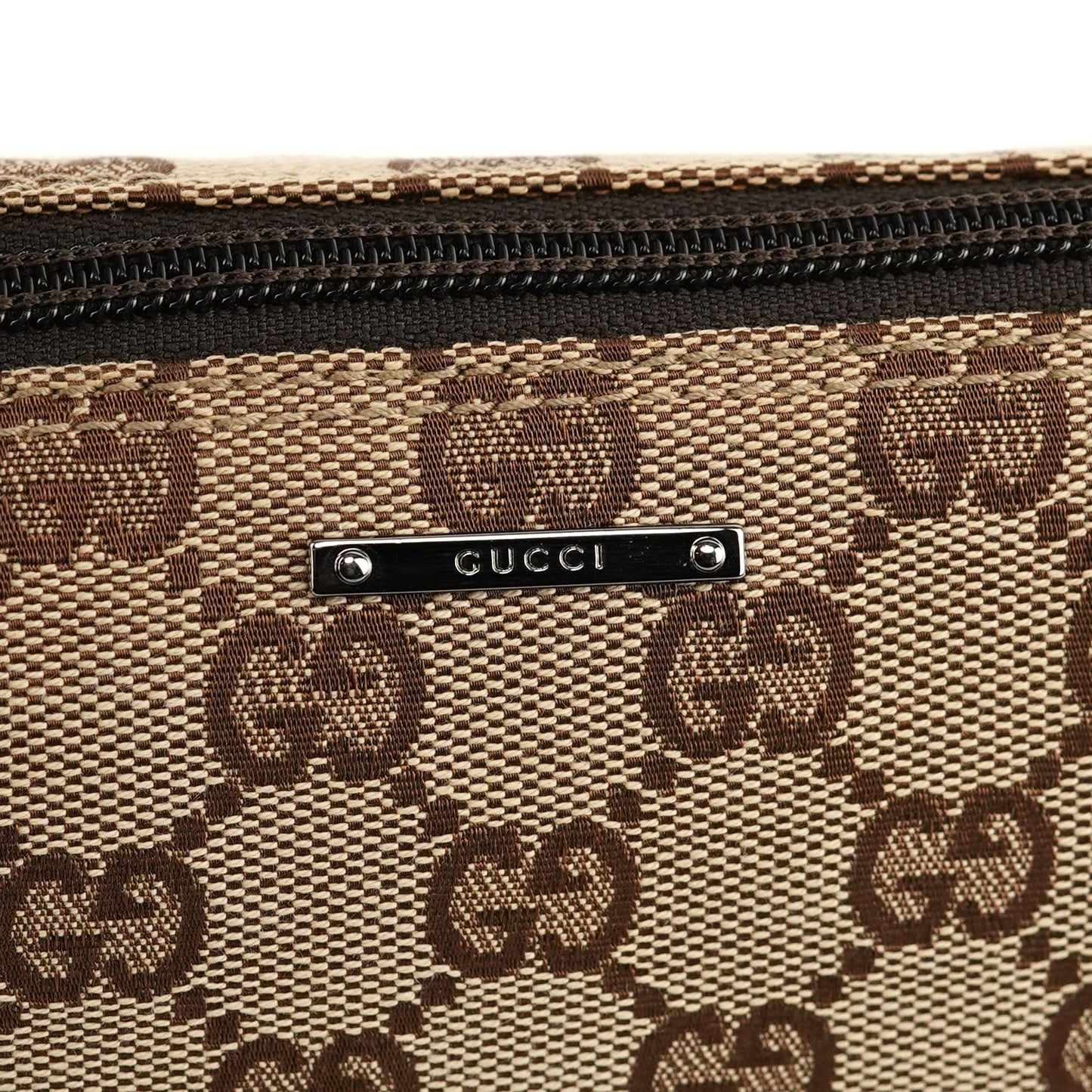 07198 Beige Brown GG Boat Pochette