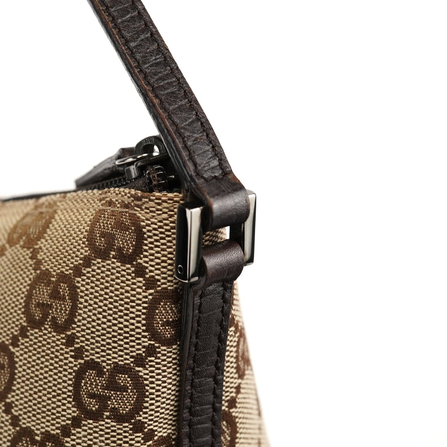 07198 Beige Brown GG Boat Pochette