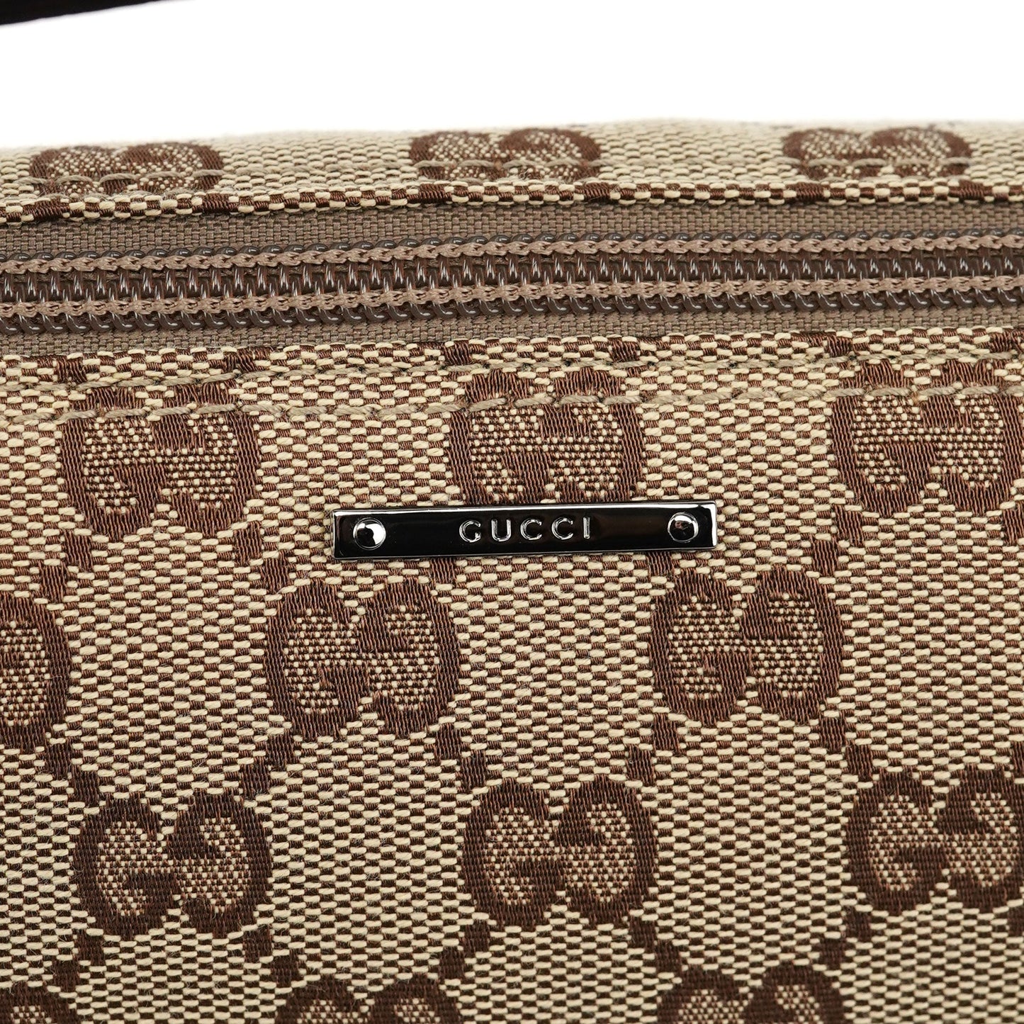 07198 Beige Brown GG Boat Pochette