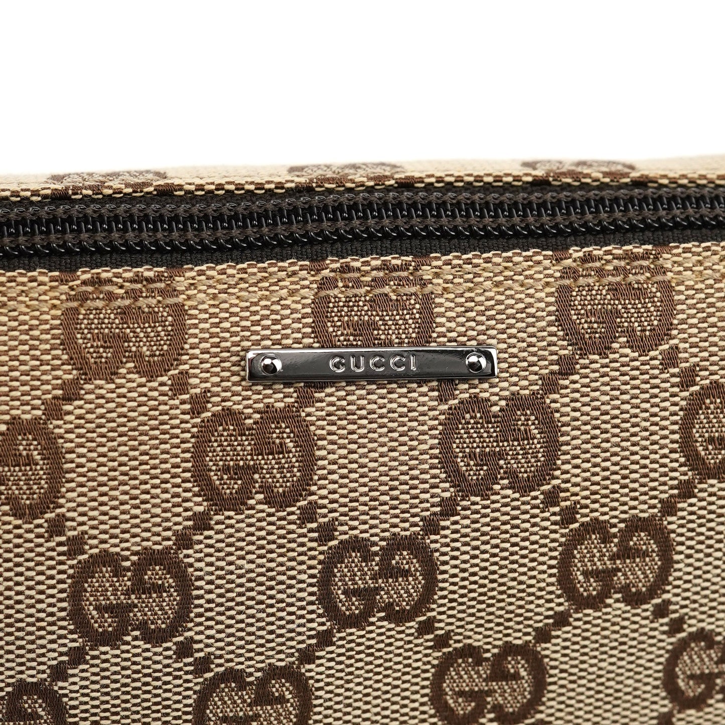 07198 Beige Brown GG Boat Pochette