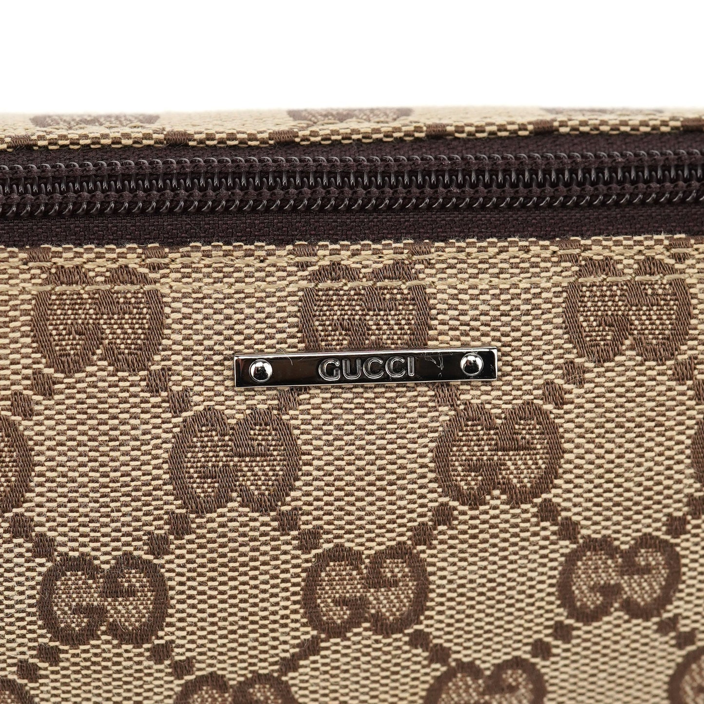 07198 Beige Brown GG Boat Pochette