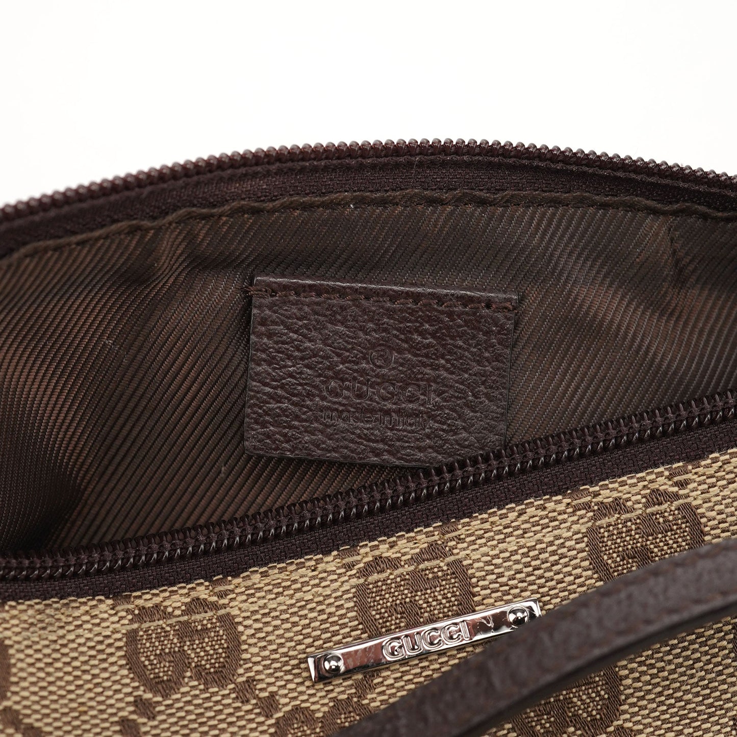 07198 Beige Brown GG Boat Pochette