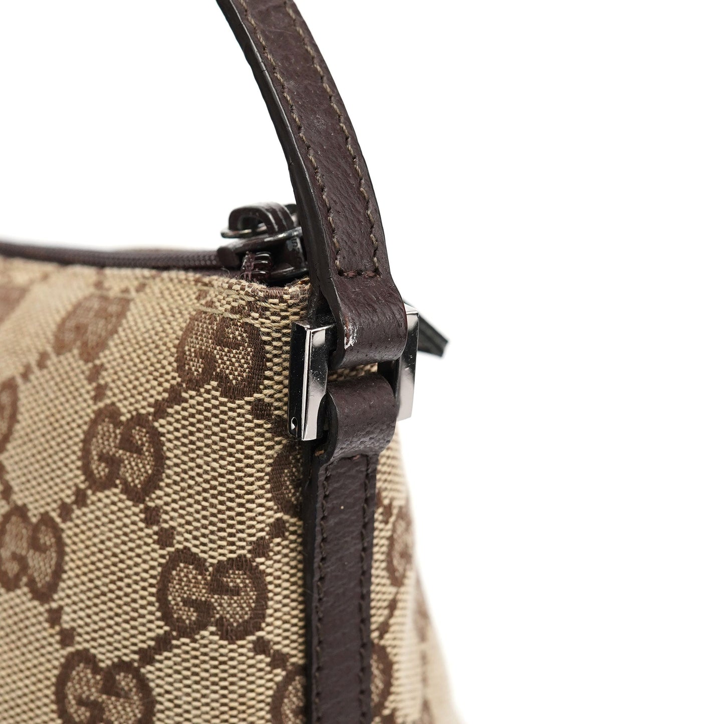 07198 Beige Brown GG Boat Pochette