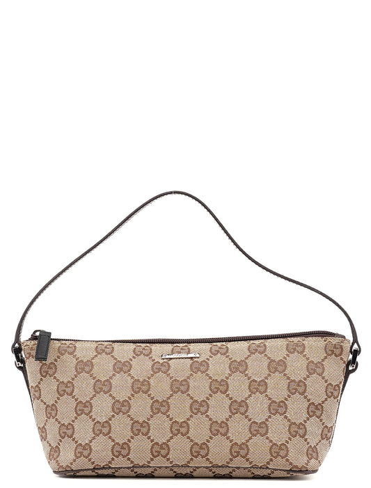 07198 Beige Brown GG Boat Pochette