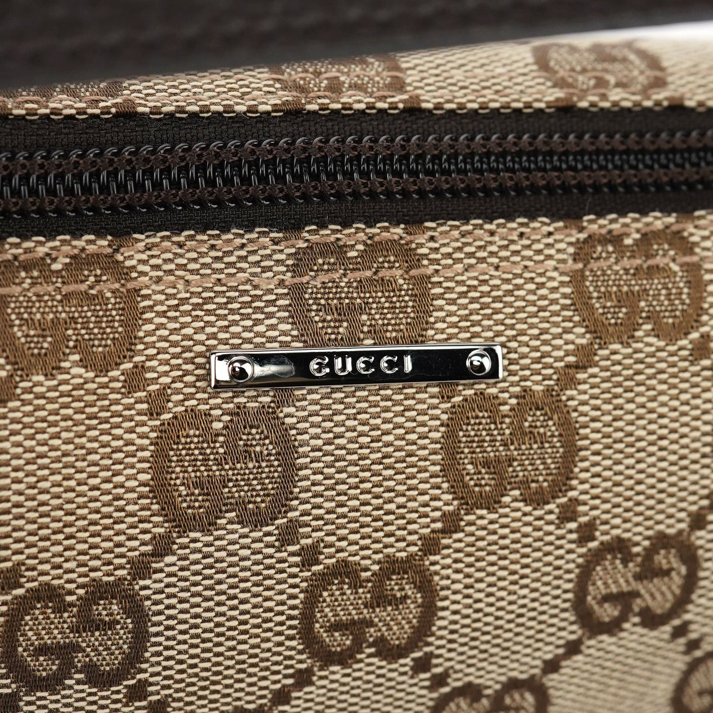 07198 Beige Brown GG Boat Pochette