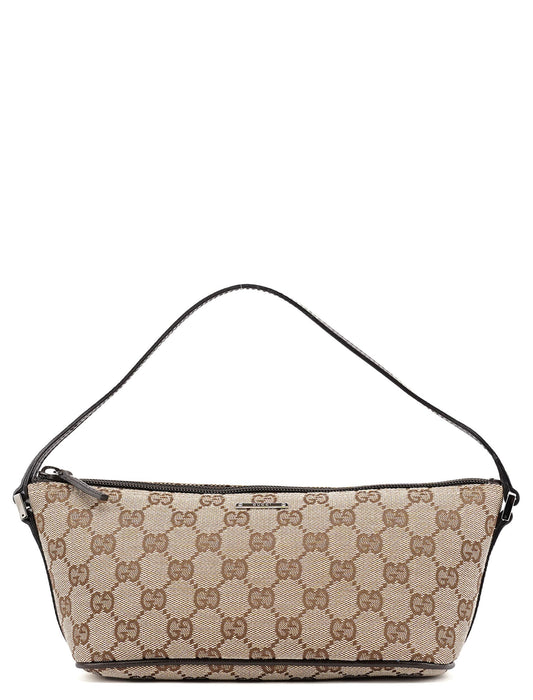 07198 Beige Brown GG Boat Pochette