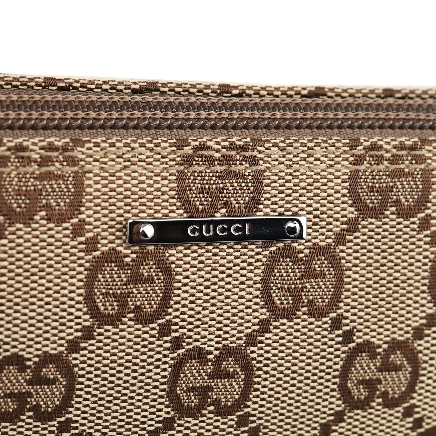 07198 Beige Brown GG Boat Pochette