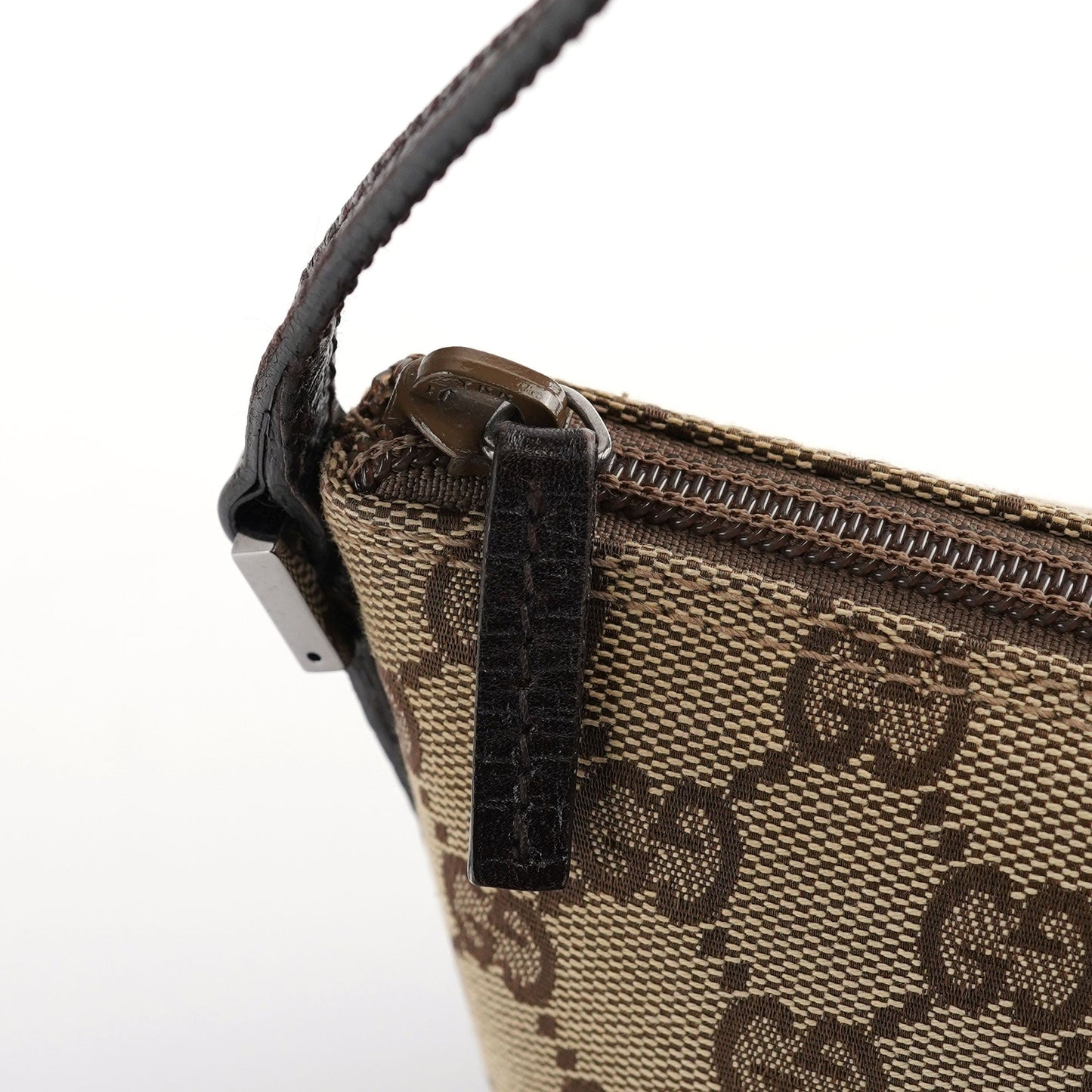 07198 Beige Brown GG Boat Pochette