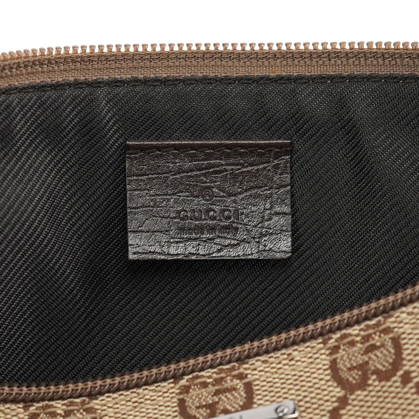 07198 Beige Brown GG Boat Pochette