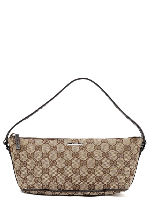 07198 Beige Brown GG Boat Pochette