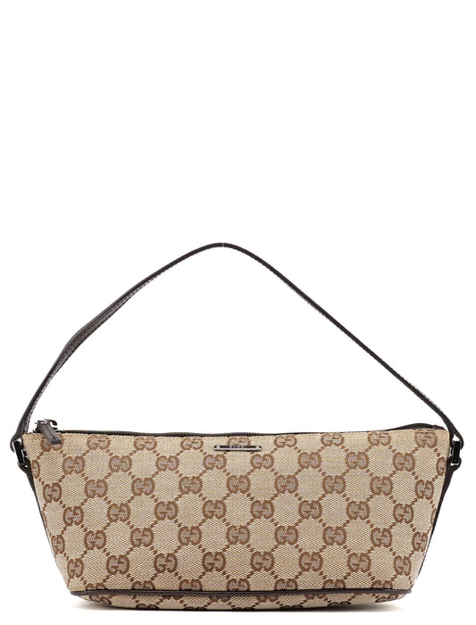 07198 Beige Brown GG Boat Pochette