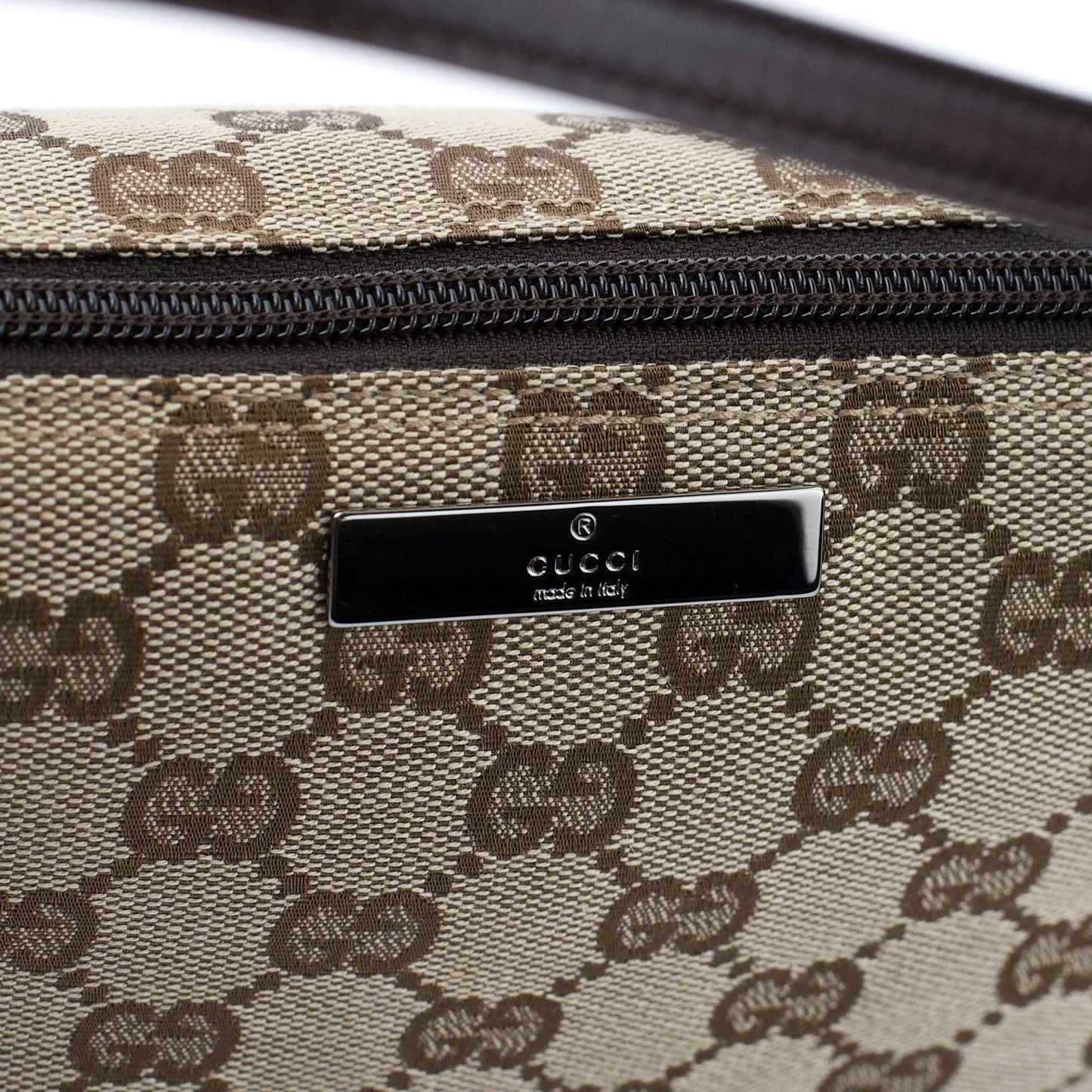 07198 Beige Brown GG Boat Pochette