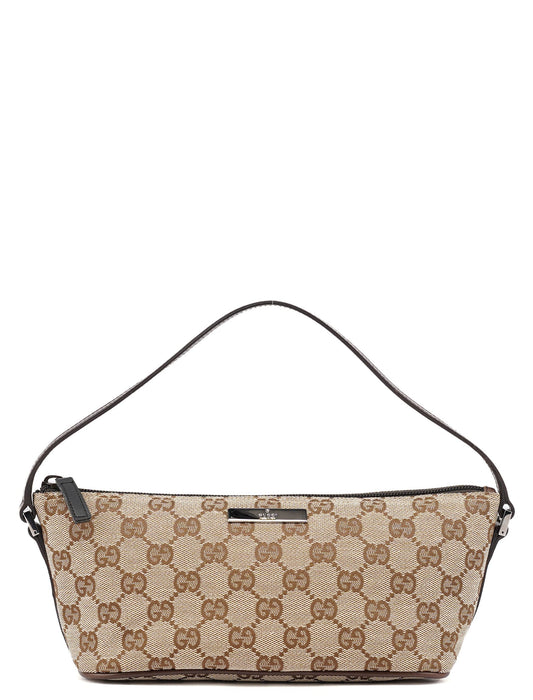 07198 Beige Brown GG Boat Pochette