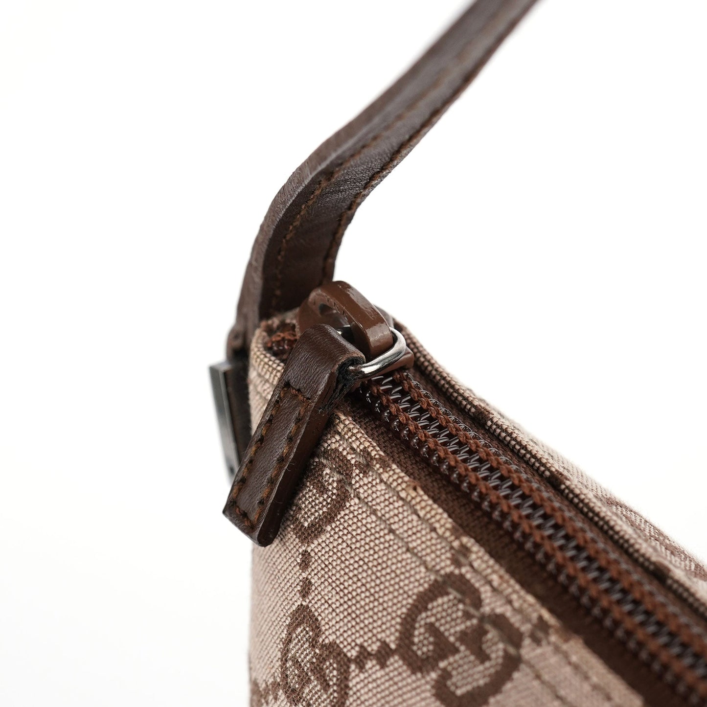 07198 Beige Brown GG Boat Pochette