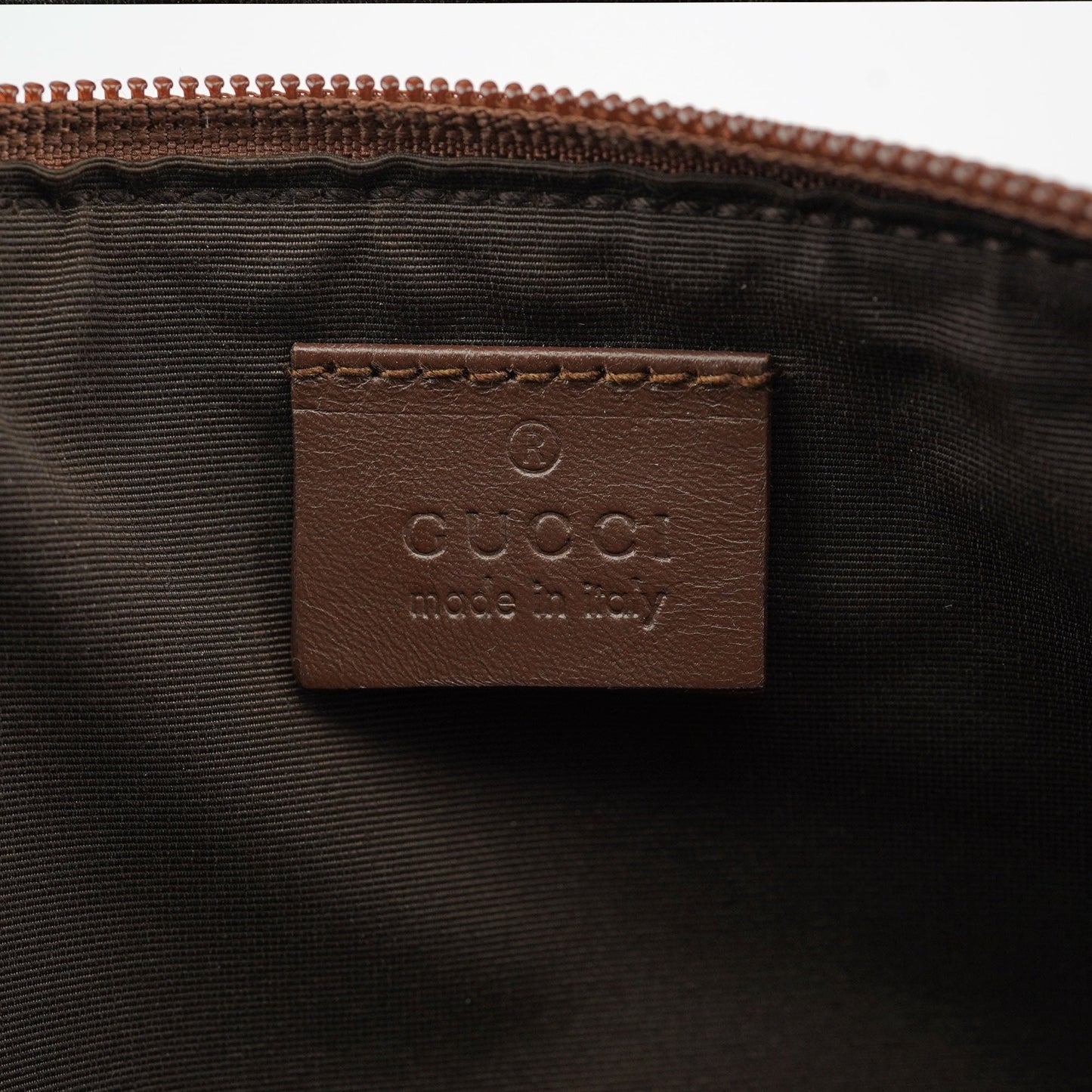 07198 Beige Brown GG Boat Pochette