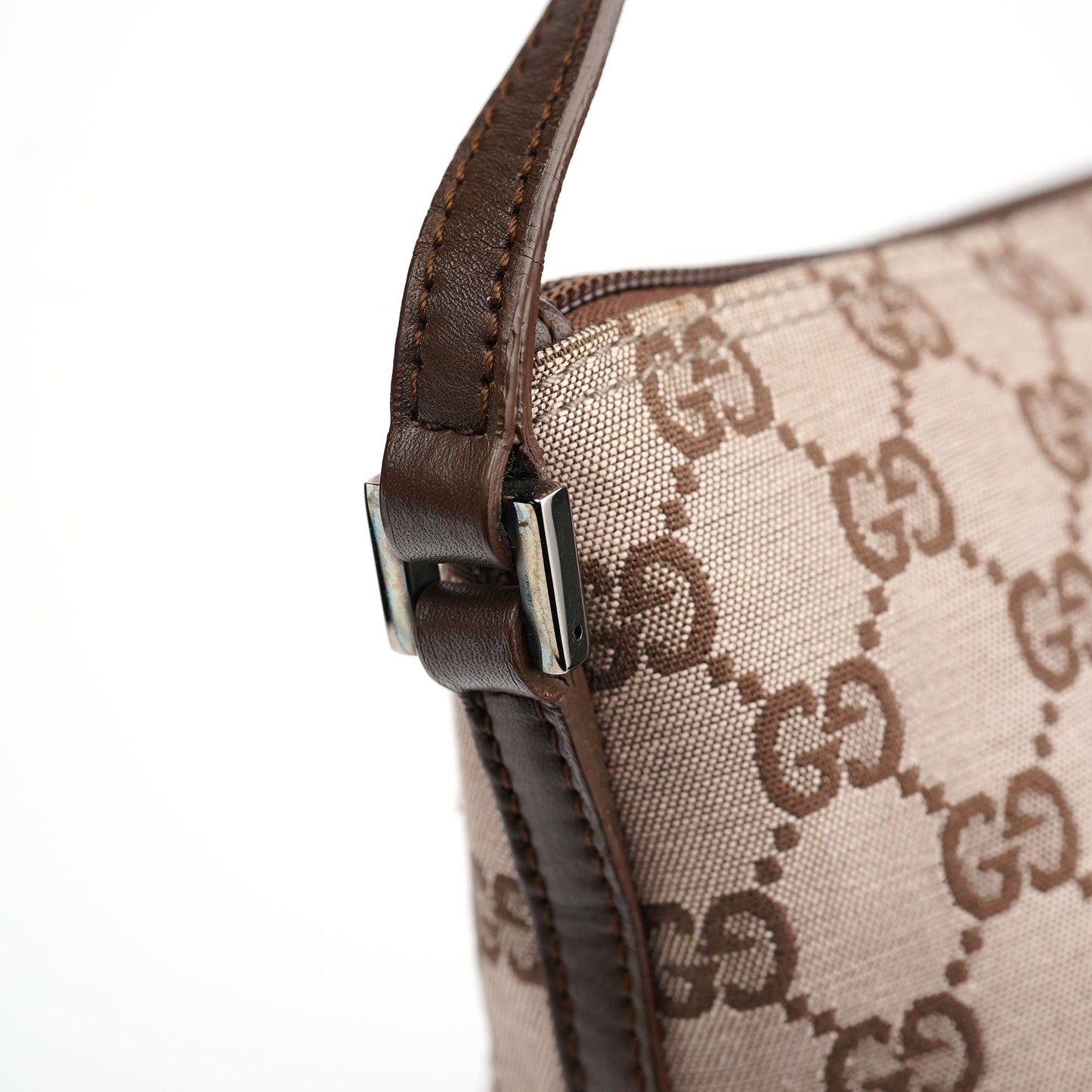 07198 Beige Brown GG Boat Pochette