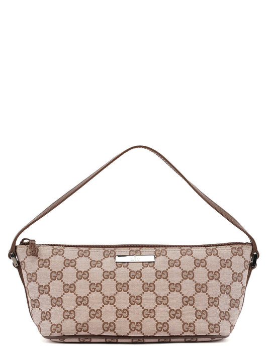 07198 Beige Brown GG Boat Pochette