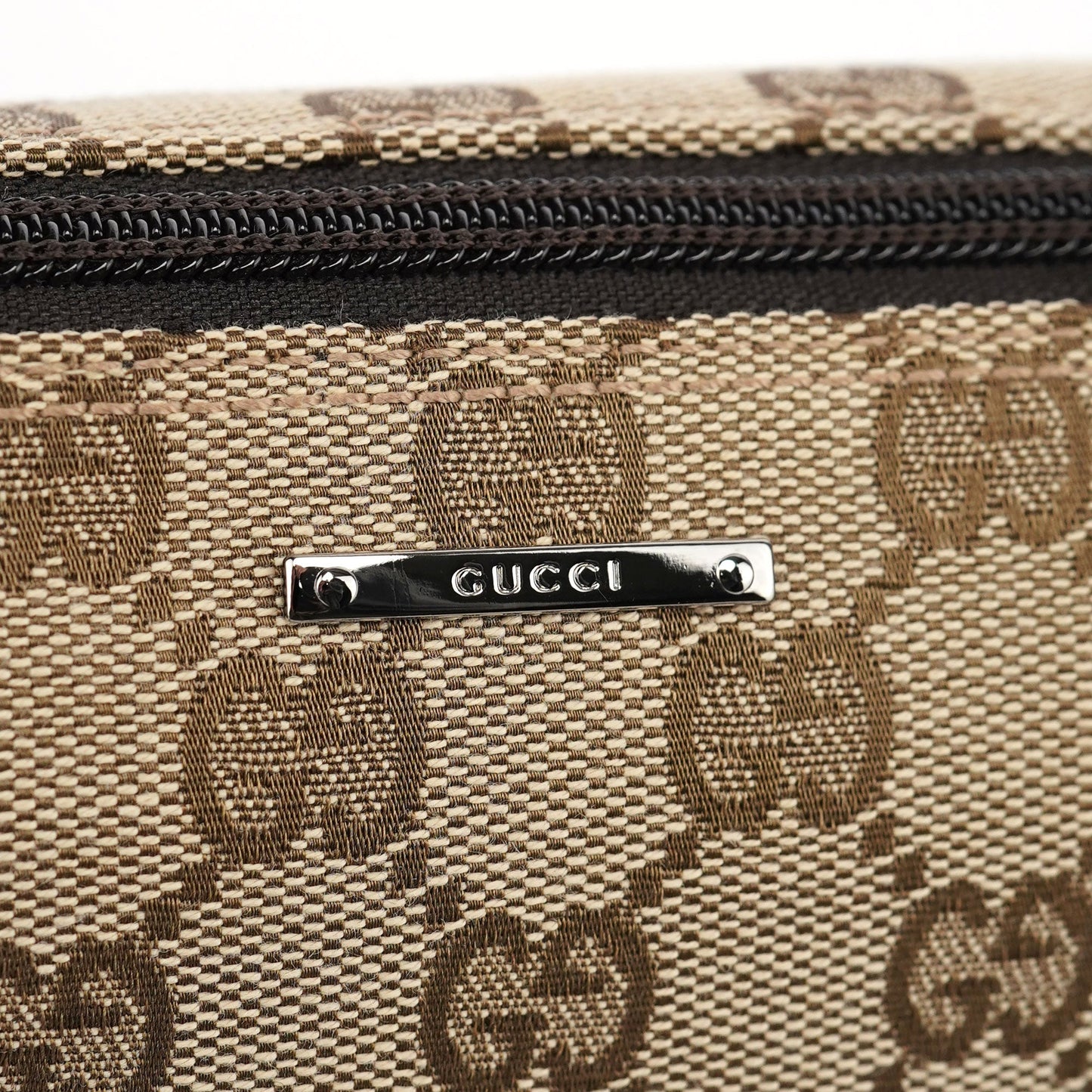 07198 Beige Brown GG Boat Pochette