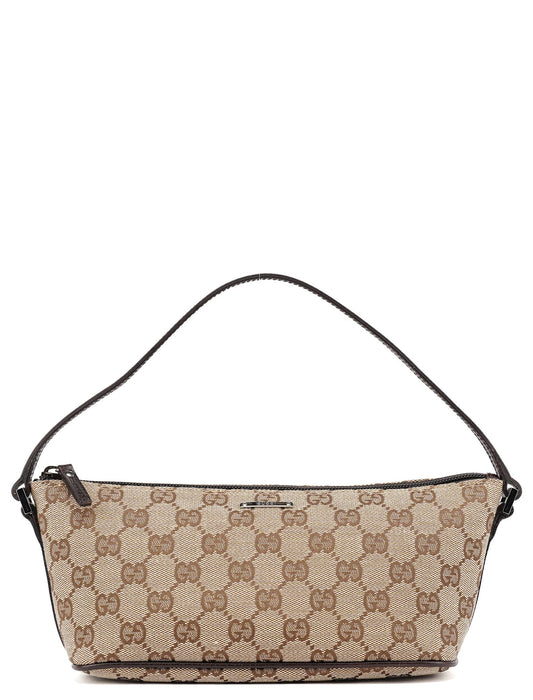 07198 Beige Brown GG Boat Pochette