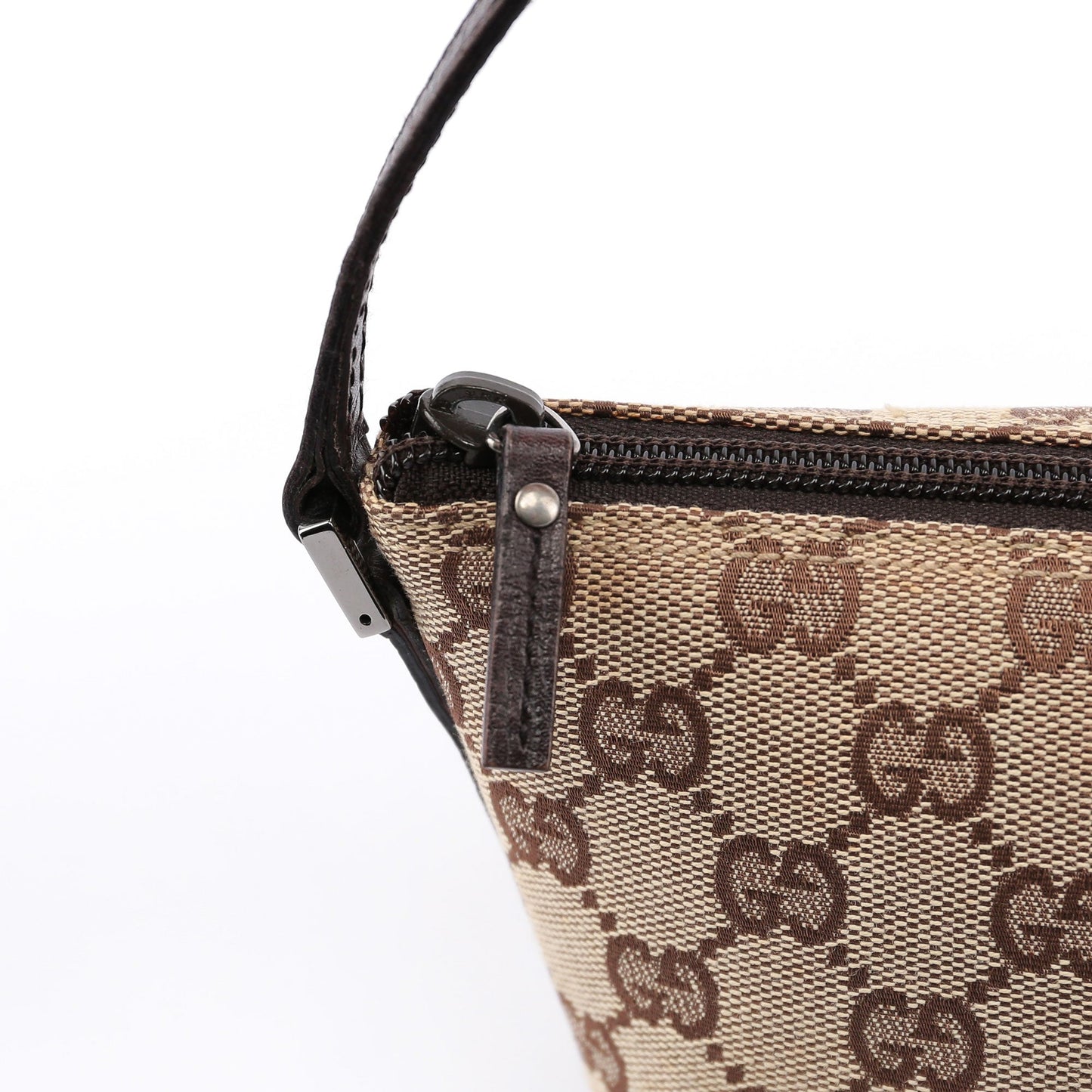 07198 Beige Brown GG Boat Pochette