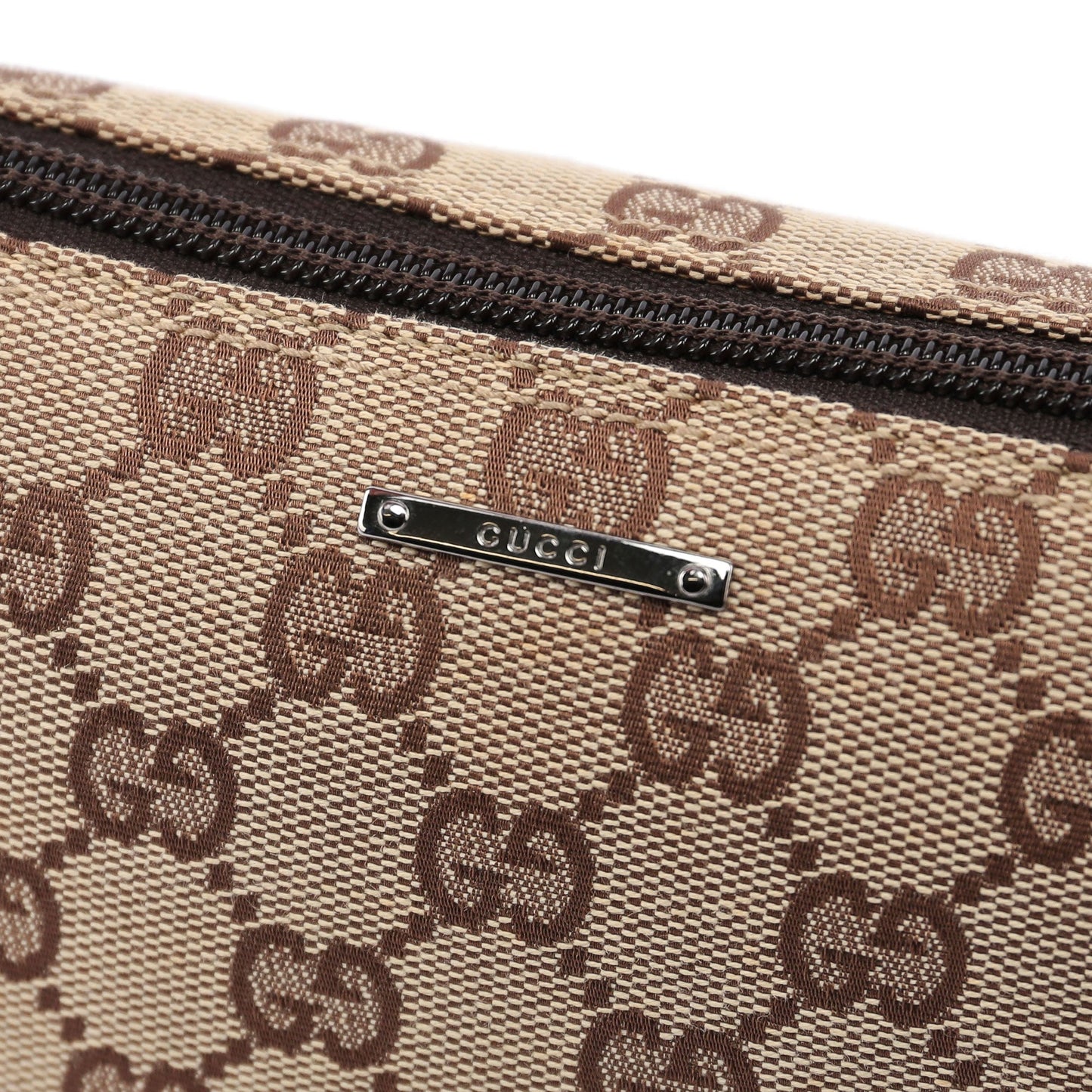 07198 Beige Brown GG Boat Pochette