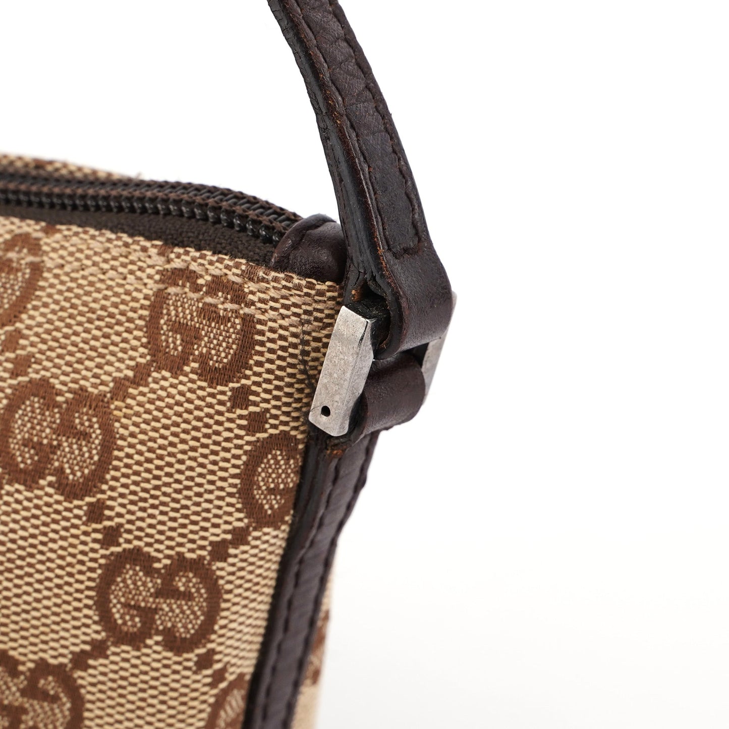 07198 Beige Brown GG Boat Pochette