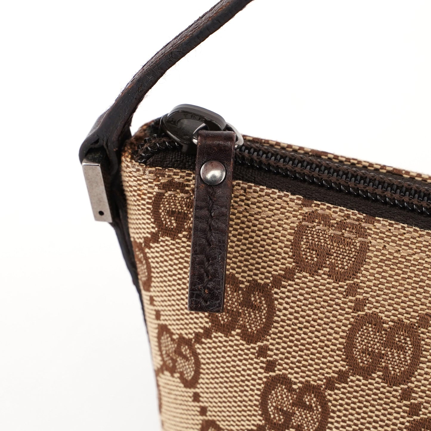 07198 Beige Brown GG Boat Pochette