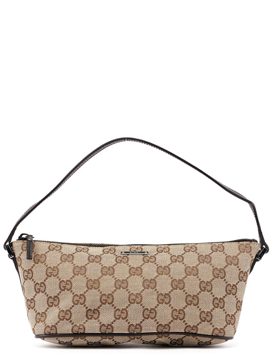 07198 Beige Brown GG Boat Pochette