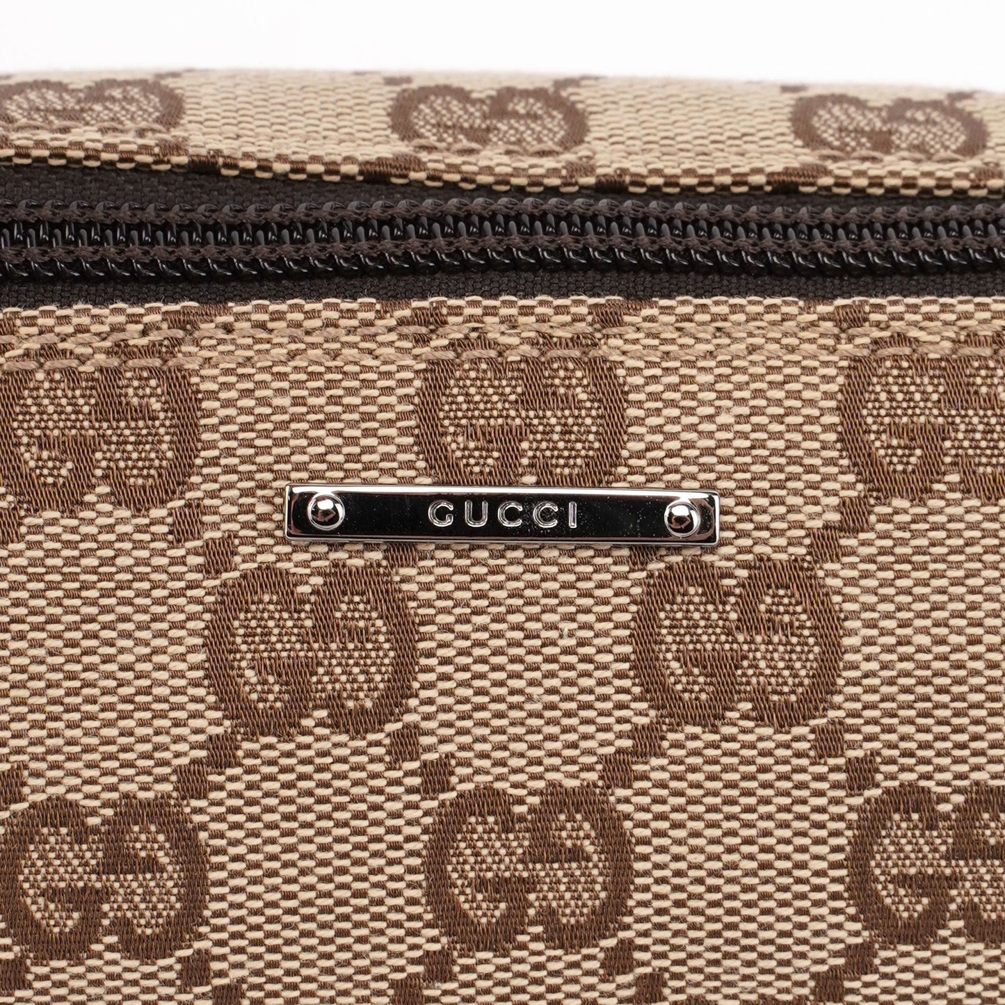 07198 Beige Brown GG Boat Pochette