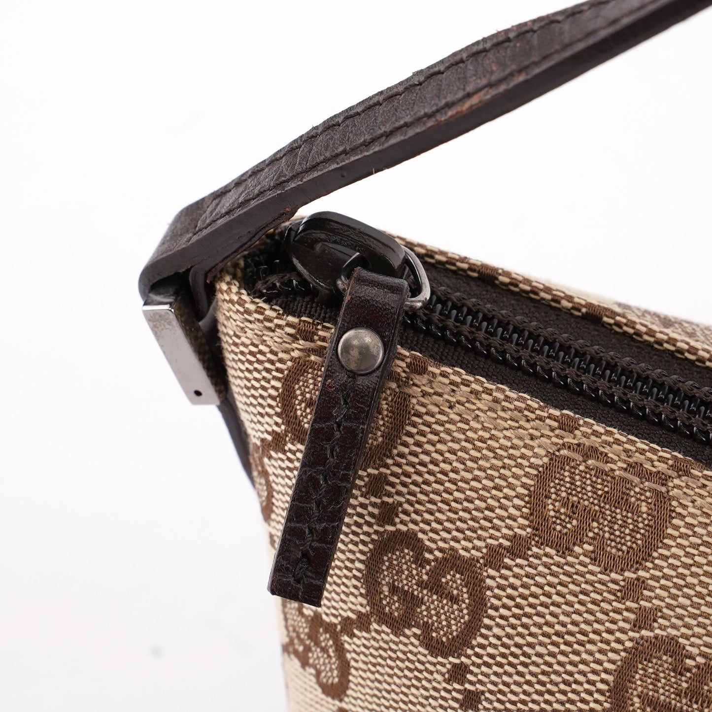 07198 Beige Brown GG Boat Pochette
