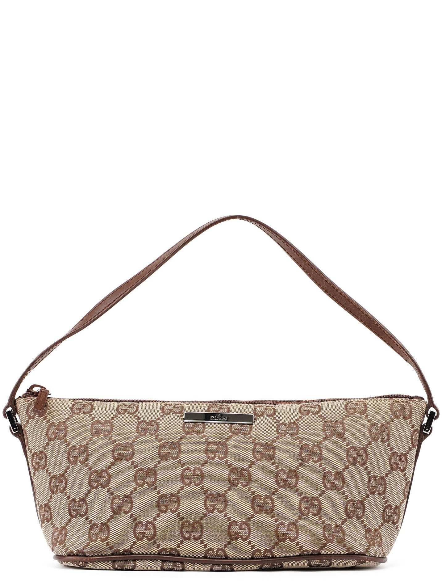 07198 Beige Brown GG Boat Pochette
