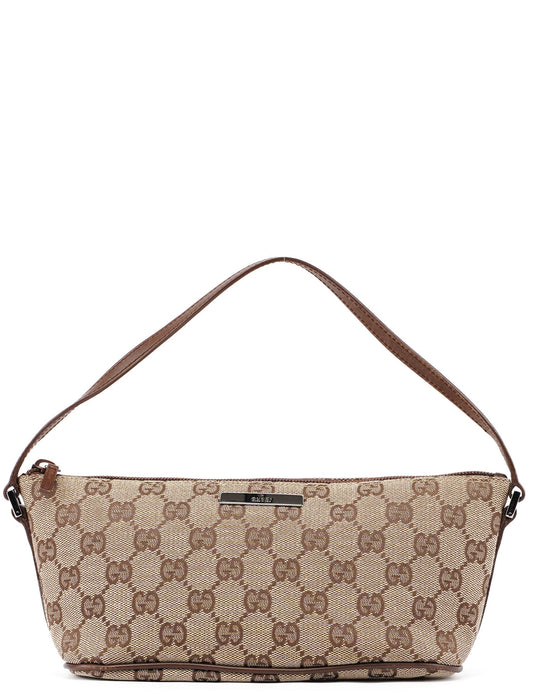 07198 Beige Brown GG Boat Pochette