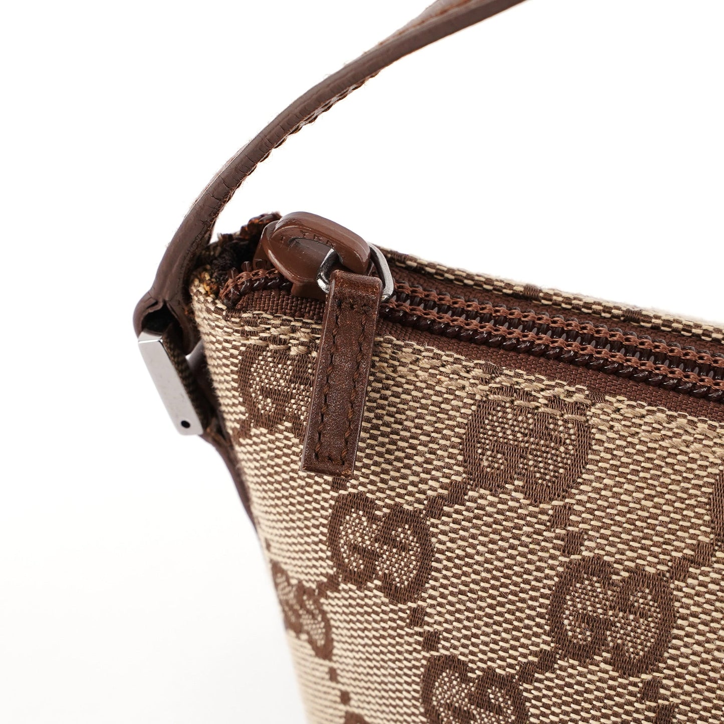 07198 Beige Brown GG Boat Pochette
