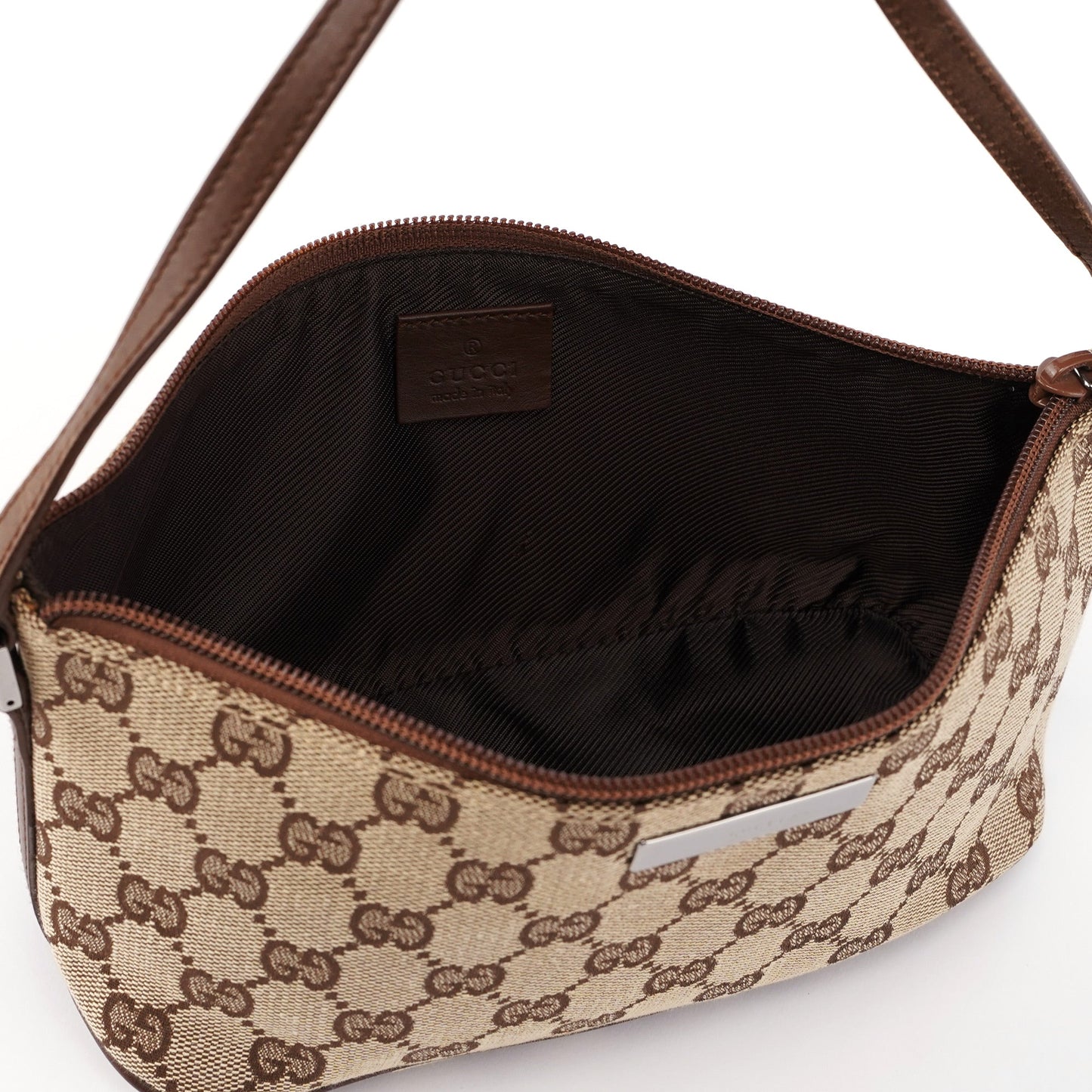 07198 Beige Brown GG Boat Pochette