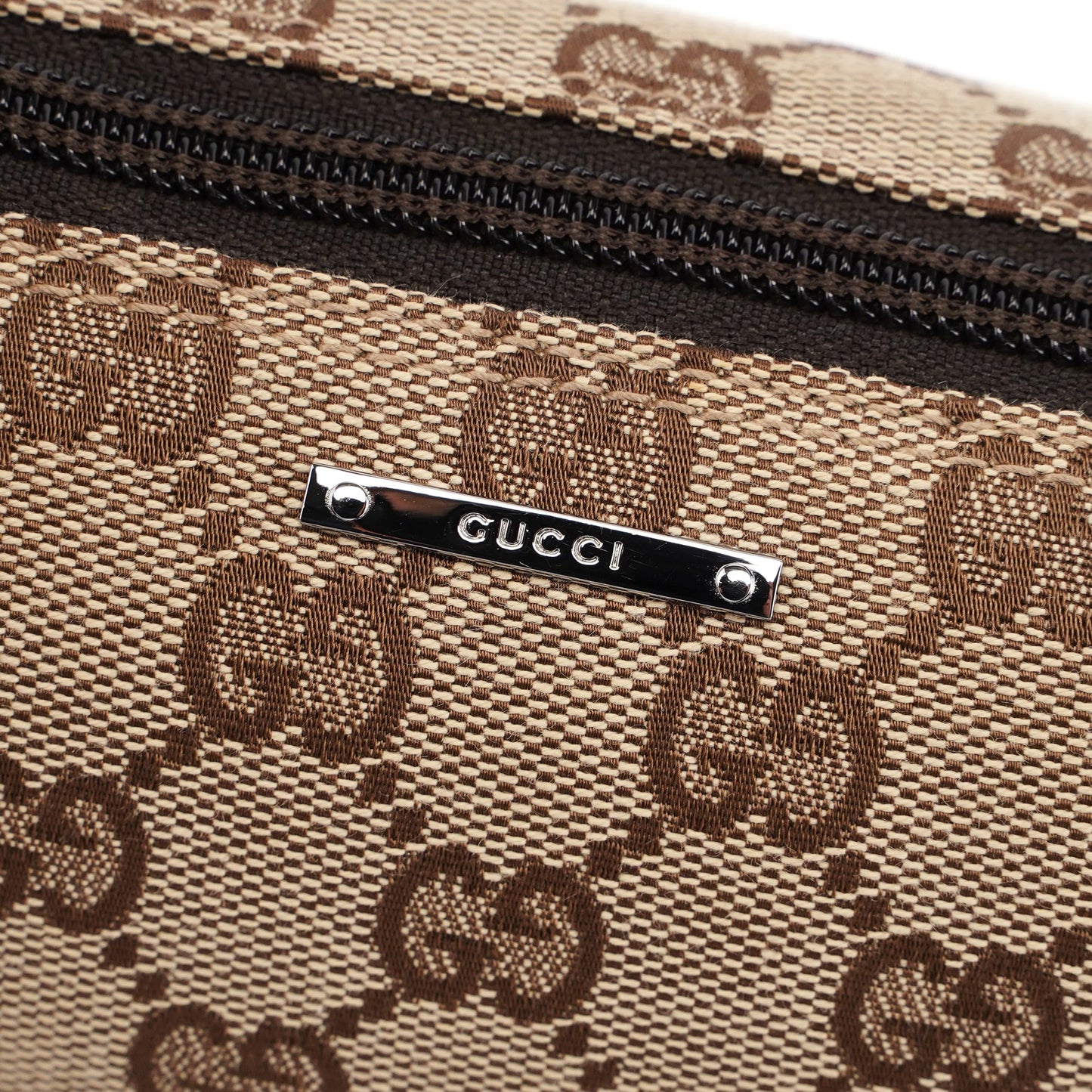 07198 Beige Brown GG Boat Pochette